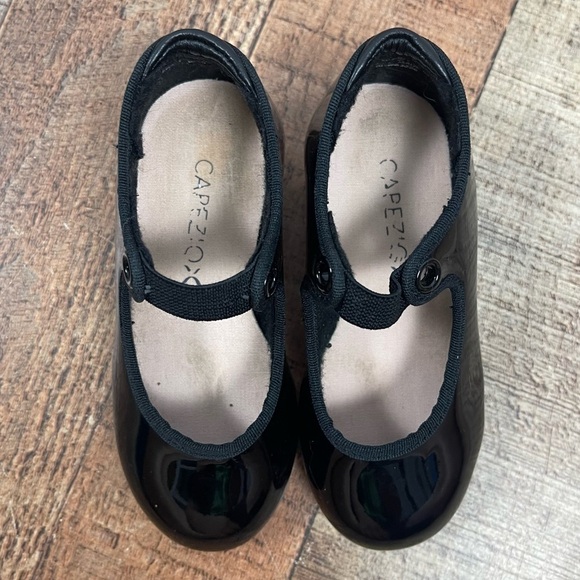 Capezio Size 7 Black Teletone Tap Shoes N625C Toddler Kids Children Dance - Picture 3 of 9